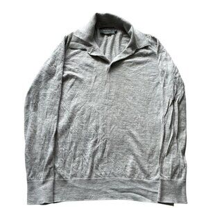 Private White VC Wool Polo Shirt Grey Made in Scotland Size Men’s 4 Small S